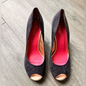 Lilly Pulitzer Resort‎ Chic navy wedge sandals size 9